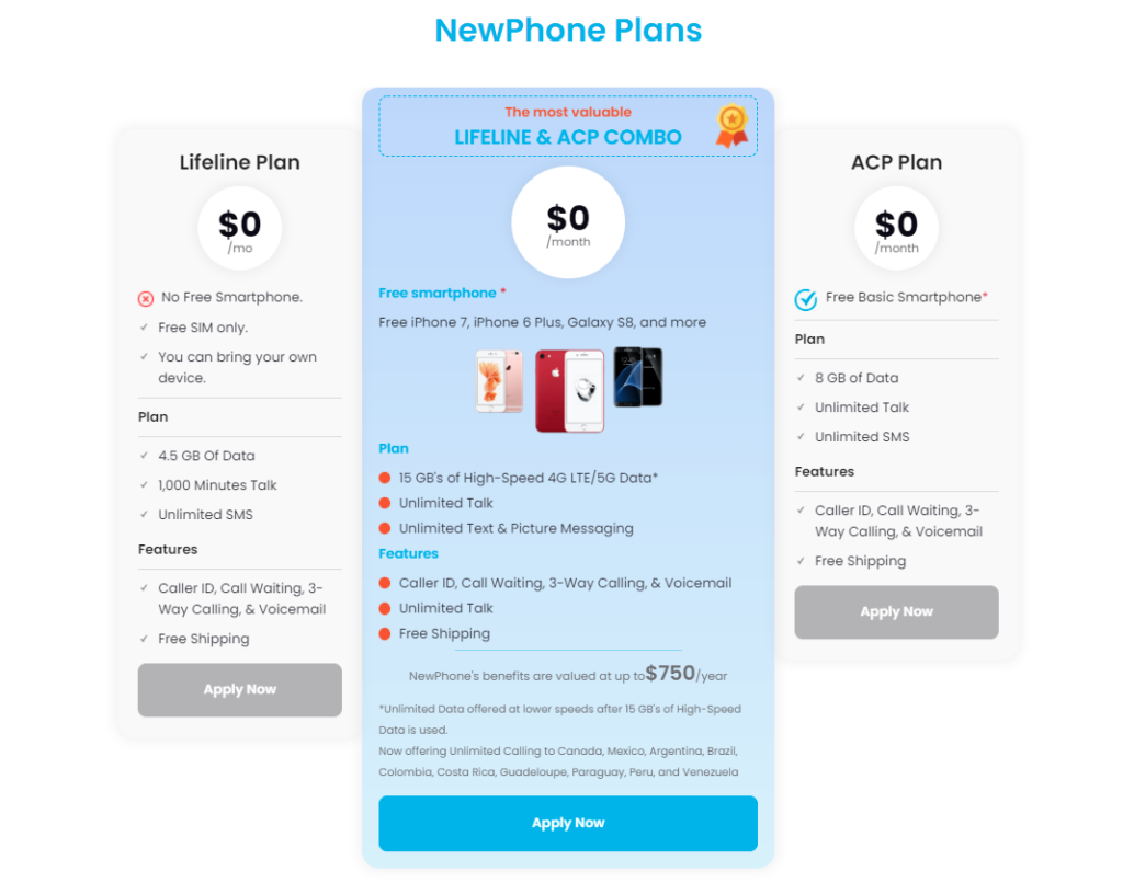 You can also get free internet service from NewPhone