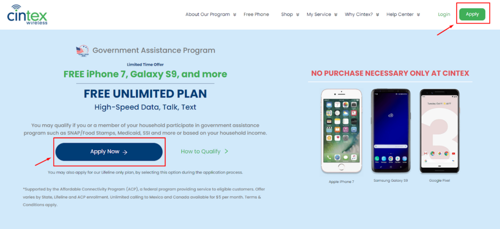 You can apply for an iPhone 6 on the Cintex Wireless website