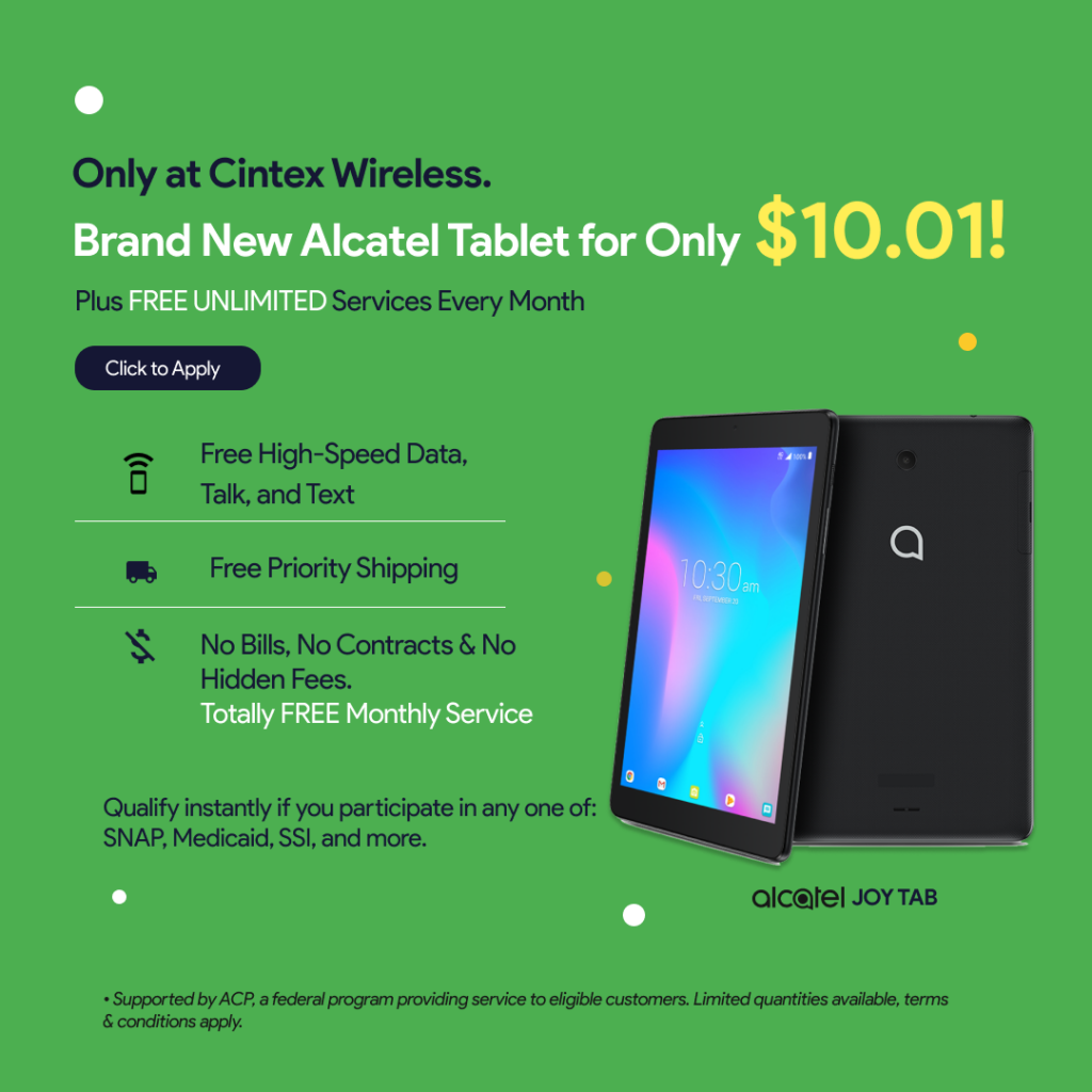 Cintex Wireless offers free tablet with only one-time payment of $10.01