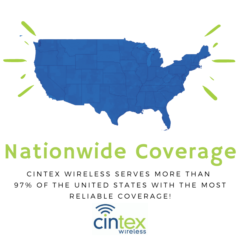 Cintex Wireless is run on a reliable network with large coverage