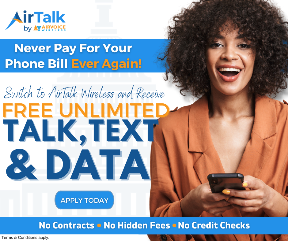 Free minutes , texts, and data are available on AirTalk Wireless